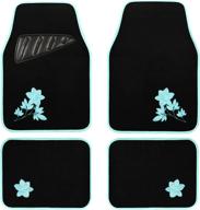 🚗 upgrade your ride with august auto universal fit flower 4pc carpet car floor mats – mint, suitable for sedan, suvs, truck, vans! logo