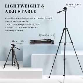 img 2 attached to 📸 Apeocose 55-inch Cell Phone Tripod with 3-Way Head, Wireless Remote, and Lightweight Laser Level/Camera Tripod - 360 Degree Rotatable Phone Mount, iPhone Stand for Video Recording, Photography, Vlogging