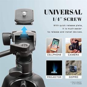 img 3 attached to 📸 Apeocose 55-inch Cell Phone Tripod with 3-Way Head, Wireless Remote, and Lightweight Laser Level/Camera Tripod - 360 Degree Rotatable Phone Mount, iPhone Stand for Video Recording, Photography, Vlogging