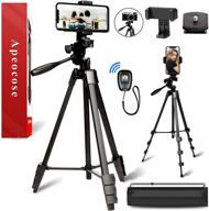 📸 apeocose 55-inch cell phone tripod with 3-way head, wireless remote, and lightweight laser level/camera tripod - 360 degree rotatable phone mount, iphone stand for video recording, photography, vlogging логотип