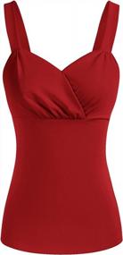 img 4 attached to 1950S Pinup Style Vintage Wrap Tank Top With Adjustable Straps And V-Neck For Women In Summer