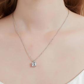 img 1 attached to Sparkling Elegance With BERRICLE'S 3Ct Asscher Cut CZ Pendant Necklace For Women