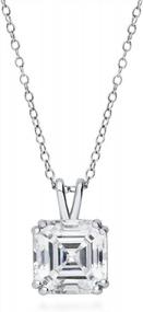 img 4 attached to Sparkling Elegance With BERRICLE'S 3Ct Asscher Cut CZ Pendant Necklace For Women