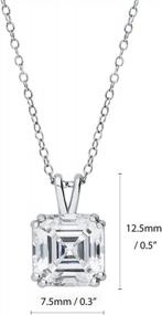 img 2 attached to Sparkling Elegance With BERRICLE'S 3Ct Asscher Cut CZ Pendant Necklace For Women