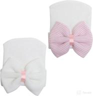 👶 justmydress jb63: adorable newborn baby hospital cap with bowknot - perfect toddler infant hat & baby beanie caps логотип