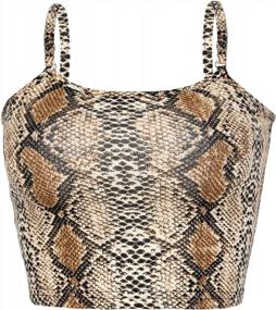 img 4 attached to Stylish And Trendy Leopard And Snake Print Camisole Crop Top With Adjustable Straps For Women, Ladies, And Teens - Queen.M