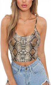 img 3 attached to Stylish And Trendy Leopard And Snake Print Camisole Crop Top With Adjustable Straps For Women, Ladies, And Teens - Queen.M