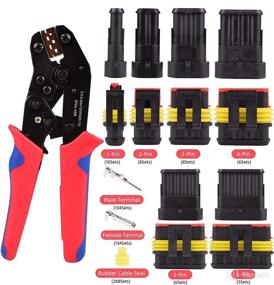 img 3 attached to 🔌 709-Piece Waterproof Automotive Wire Connector Kit with Ratcheting Wire Crimper Tool - Includes 1/2/3/4/5/6 Pin Automotive Electrical Connectors for Easy Wire Crimping