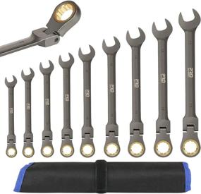 img 4 attached to Get The Job Done With Prostormer'S Flex-Head Ratcheting Wrench Set: 9-Piece, CR-V Constructed, 72-Teeth Box And Open End Spanner Kit With Rolling Pouch, Available In 8-17Mm Metric Sizes!