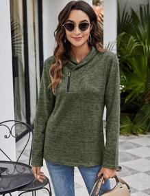 img 2 attached to Casual Chic: Romanstii Cowl Neck Long Sleeve Sweatshirts With Pockets For Women