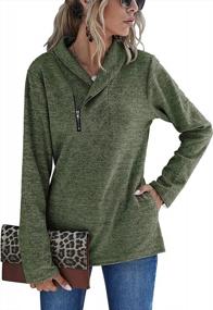 img 4 attached to Casual Chic: Romanstii Cowl Neck Long Sleeve Sweatshirts With Pockets For Women