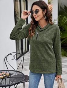 img 1 attached to Casual Chic: Romanstii Cowl Neck Long Sleeve Sweatshirts With Pockets For Women
