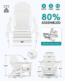img 3 attached to Отдохните стильно с огромным складным креслом Adirondack от SERWALL - идеально подходит для вашего открытого жилого пространства!