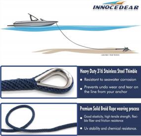 img 2 attached to Premium Navy Braided Anchor Line - INNOCEDEAR 3/8" X 100' Solid Braid MFP Boat Rope With Stainless Steel Thimble - Quality Marine Rope For Boats And Accessories