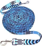 mycicy colorful nylon dog leash - long training lead for obedience, recall, agility - 12ft 20ft 30ft 50ft - suitable for small, medium & large dogs - pattern print design logo