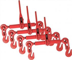img 4 attached to 4 упаковки с храповым механизмом Aain Red для кабелей 1/4-5/16 дюймов, грузоподъемность 2200 фунтов