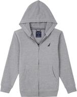 🧥 nautica boys' clothing: x large heather fleece hoodie - fashion hoodies & sweatshirts logo