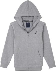 img 1 attached to 🧥 Nautica Boys' Clothing: X Large Heather Fleece Hoodie - Fashion Hoodies & Sweatshirts