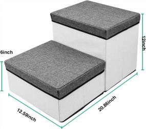 img 2 attached to Foldable Pet Stairs - 2 Steps For Small To Medium Dogs/Cats, Up To 50Lbs - Ideal For High Beds & Sofa - TNELTUEB