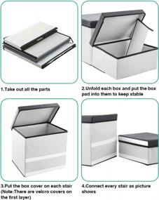 img 3 attached to Foldable Pet Stairs - 2 Steps For Small To Medium Dogs/Cats, Up To 50Lbs - Ideal For High Beds & Sofa - TNELTUEB