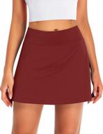 women's high waisted tennis skirt workout sports activewear with pockets shorts athletic golf running skort logo