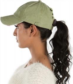 img 3 attached to Women'S Ponytail Baseball Cap With Side Buttons - Funky Junque Criss Cross Hat