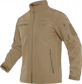 img 4 attached to Water-Resistant SoftShell Jacket For Men With Tactical Style, Fleece Lining, And 6 Zippered Pockets - MAGNIVIT