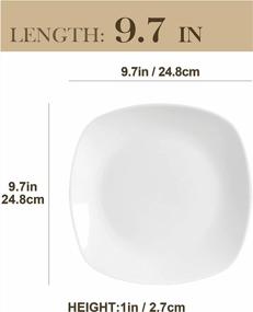 img 3 attached to Set Of 6 MALACASA Elisa Porcelain Square Dinner Plates, 9.7'' White Serving Dishes For Pasta, Salad, Desserts And More