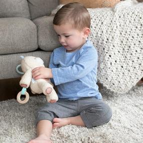 img 2 attached to 🧸 Ingenuity Premium Soft Plush Travel Activity Toy with Wooden Teethers - Nate The Teddy Bear: Perfect for Newborns and Beyond!