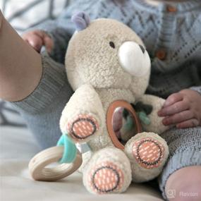 img 1 attached to 🧸 Ingenuity Premium Soft Plush Travel Activity Toy with Wooden Teethers - Nate The Teddy Bear: Perfect for Newborns and Beyond!