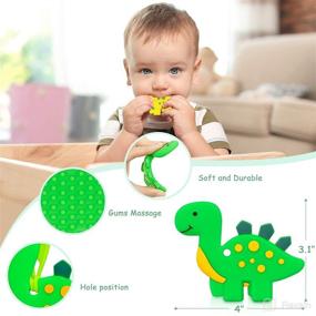 img 3 attached to SHARE&CARE Pink Baby Toys Dinosaur Teether: Banana Teether, Food Feeder Pacifier, Baby Essentials, Must-Haves