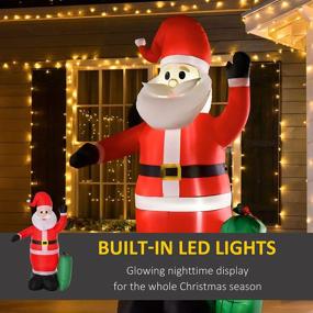 img 1 attached to 8Ft Inflatable Santa Claus With Toy Bag And LED Lights: Outdoor Christmas Decoration By HOMCOM