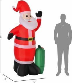 img 2 attached to 8Ft Inflatable Santa Claus With Toy Bag And LED Lights: Outdoor Christmas Decoration By HOMCOM