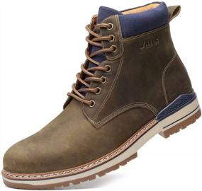 img 4 attached to Stylish & Practical: Lightweight Full Grain Leather Boots For Men'S Outdoor Adventures