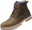 stylish & practical: lightweight full grain leather boots for men's outdoor adventures logo