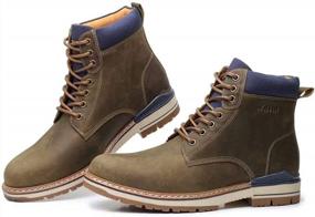 img 3 attached to Stylish & Practical: Lightweight Full Grain Leather Boots For Men'S Outdoor Adventures
