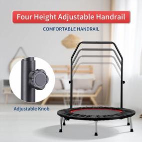 img 3 attached to ZENOVA 40: Foldable Mini Trampoline For High-Intensity Indoor Workouts With Adjustable Bar And 330LBS Weight Capacity