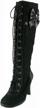 gothic chic: demonia women's glam-240 lace-up knee boots with mini platform and bow detail logo
