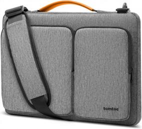 img 4 attached to Tomtoc 360 Protective Laptop Shoulder Bag For 15.6 Inch Acer Aspire, HP Pavilion, Dell Inspiron, ASUS ROG Zephyrus, And Dell XPS 17 - Waterproof Accessory Case Included