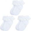 baby girls princess frilly lace ruffle socks 3 pack 0-12 months logo