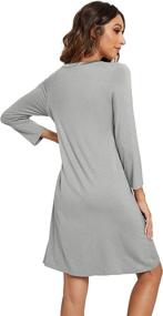 img 3 attached to Soft Bamboo Nightgowns For Women With Long Sleeves - Comfy Sleep Shirt, Loungewear, And Plus Size Nightshirts Available In S-4X By HXG