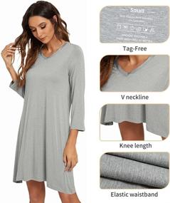 img 1 attached to Soft Bamboo Nightgowns For Women With Long Sleeves - Comfy Sleep Shirt, Loungewear, And Plus Size Nightshirts Available In S-4X By HXG