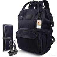 qipi diaper bag - onyx black: spacious & smart multi-function nappy bag with changing pad logo