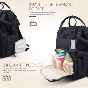 img 2 attached to Qipi Diaper Bag - Onyx Black: Spacious & Smart Multi-Function Nappy Bag with Changing Pad