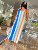 img 1 attached to Women'S Plus Size Summer Stripe Maxi Dress Sleeveless Floor Length Loose Fit With Pockets HannahZone review by Tammy Horner