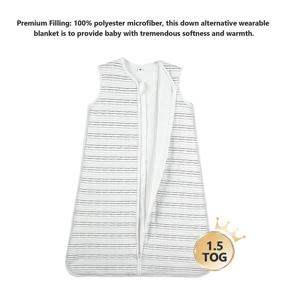 img 2 attached to Спальный мешок TILLYOU - стеганый спальный мешок без рукавов для младенцев, подходит для новорожденных в возрасте 18-24 месяцев, серые полоски
