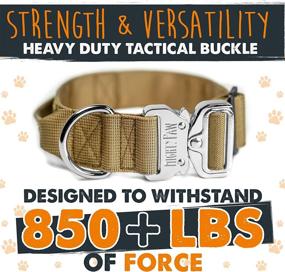 img 1 attached to Mighty Paw Tactical Dog Collar: Heavy Duty Pet Training Collar with Handle for Maximum Control. Weatherproof Polyester & Metal Buckle for Medium to Extra Large K9s
