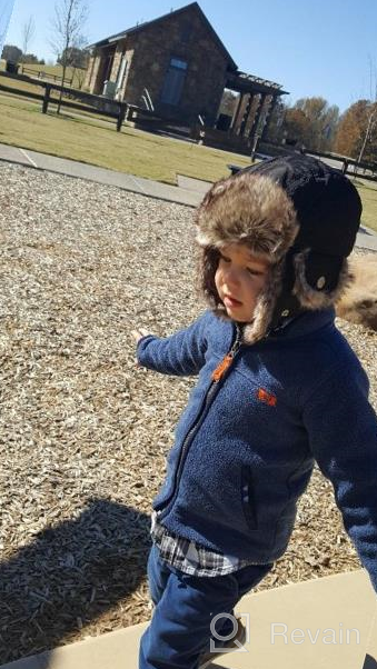 img 1 attached to 🧢 Stay Warm and Stylish with Moon Kitty Boys Winter Hats - Kids Nylon Russian/Aviator Winter Earflap Cap review by Corey Holloway