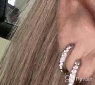 img 1 attached to 💎 Sterling Silver Hoop Earrings Set: Small Cartilage Ear Cuffs, Huggie Earrings with CZ Stones - Mini Piercings for Women & Girls review by Heather Collins