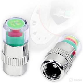 img 1 attached to 🔧 iSaddle 36 PSI 2.4 Bar Car Tire Pressure Monitoring Valve Cap Sensor Indicator 3 Color Eye Alert, Set of 4